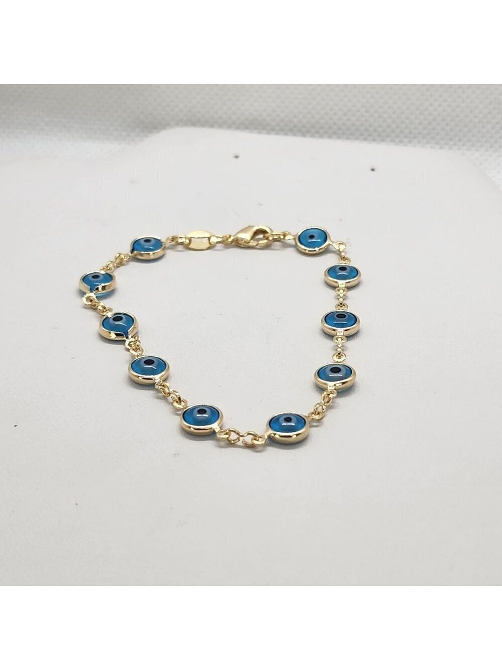 Brand New Brazilian 18k Gold Filled Blue Evil Eye Bracelet